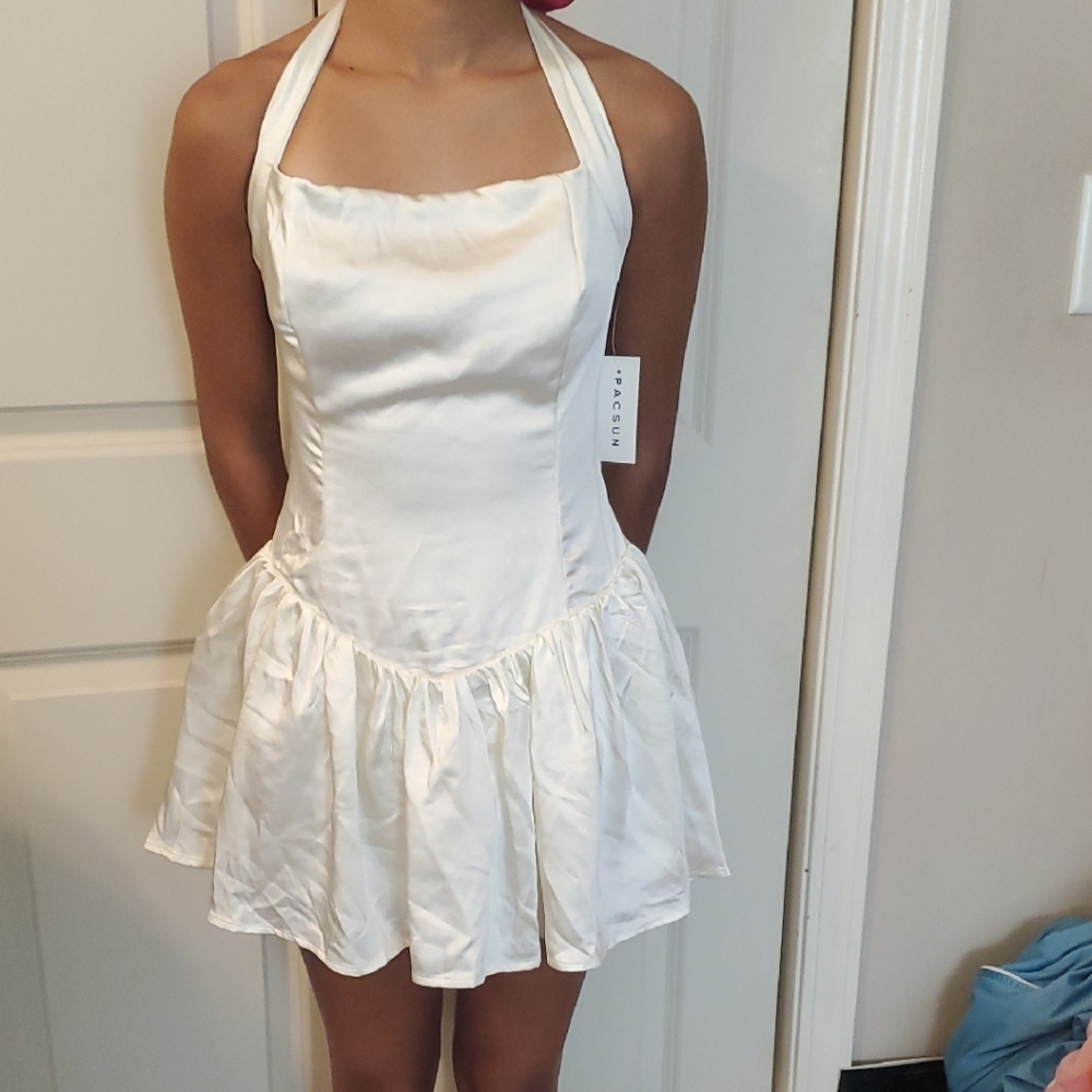 Sleek Ivory Mini Dress by Pacsun